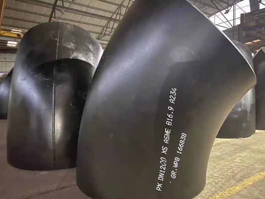 8 &quot; 1.5d 90 급 강철 A234 팔꿈치 위피비 흑색 도장 용접관 맞춤